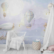 3D Animal Hydrogen Balloon Rabbit Cat Goose Bear Wall Mural Wallpaper YXL 28