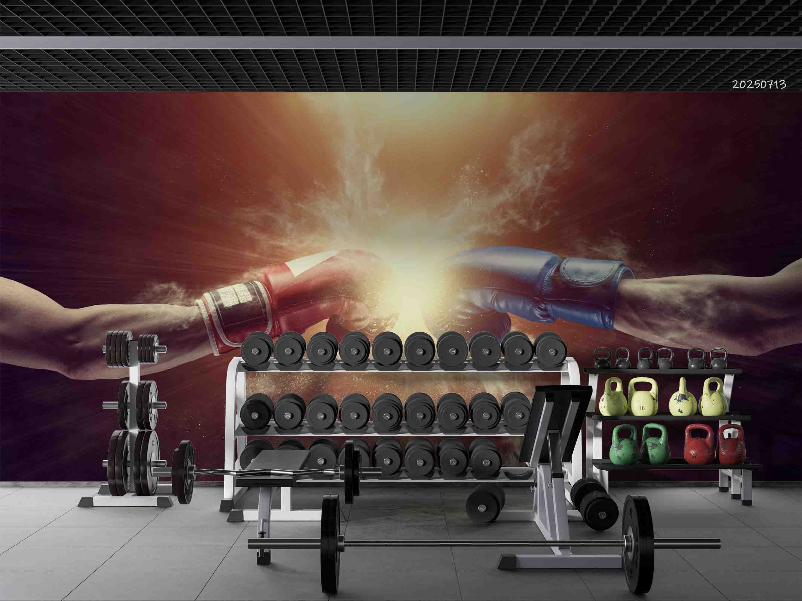 3D Gym Fitness Gymnasium Boxing Wall Mural Wallpaper 20