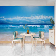 3D Sandbeach Sea Cloud Spindrift Wall Mural Wallpaper YXL 2613