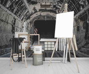 3D Military Transport Aircraft Interior View Wall Mural Wallpaper GD 5460- Jess Art Decoration