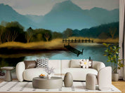 3D Mountains Forest Lake Nature Scenery Wallpaper Wall Mural Wall Decor Wall Art Wall Sticker Remoable Wallpaper LQH 41