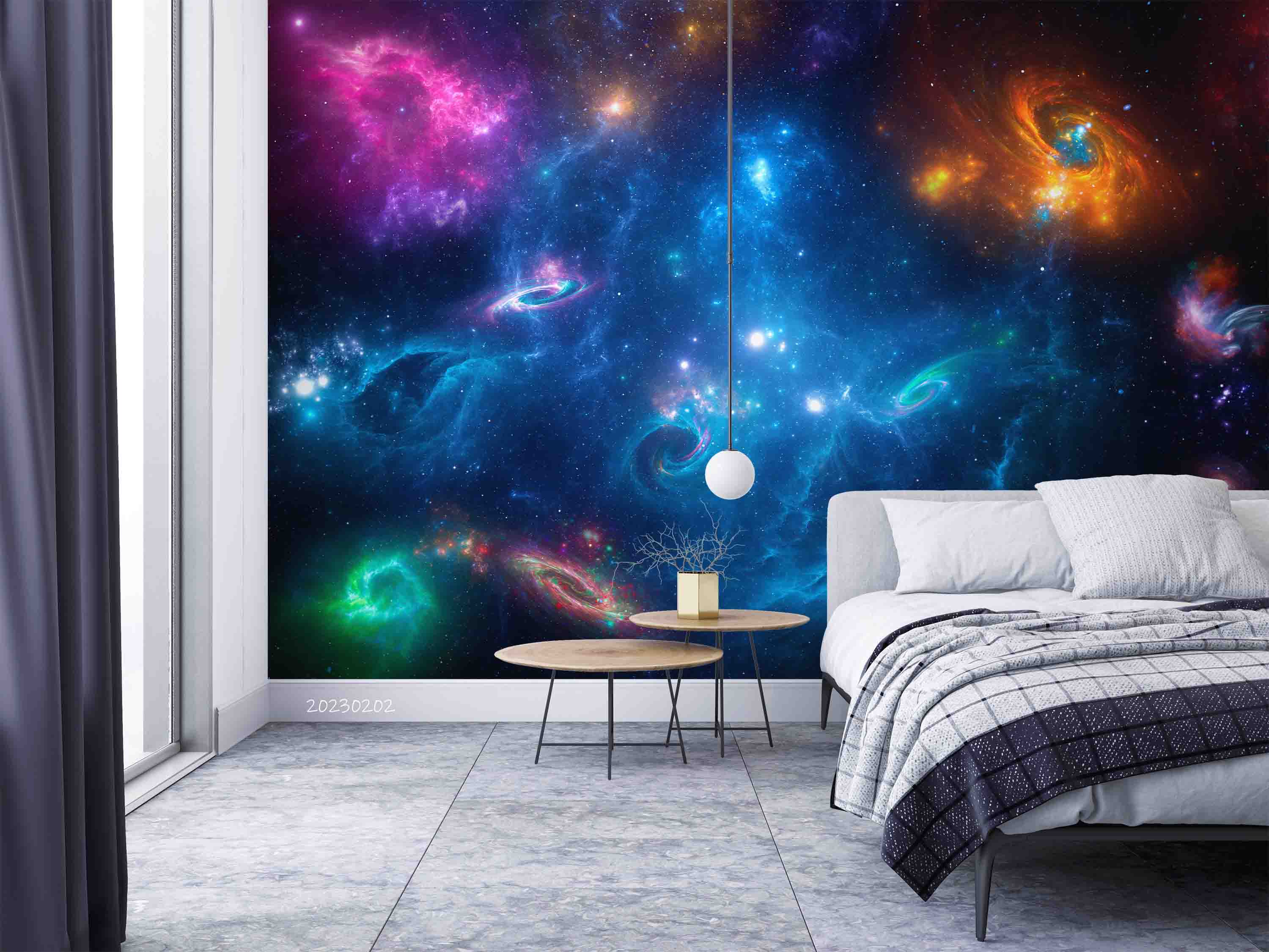 3D Starry Sky Universe Dark Blue Star Wall Mural Wallpaper YXL 20- Jess Art Decoration