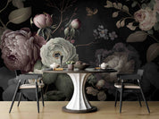3D Floral Bouquet Dark Background Wallpaper Wall Mural Wall Decor Wall Art Wall Sticker Remoable Wallpaper