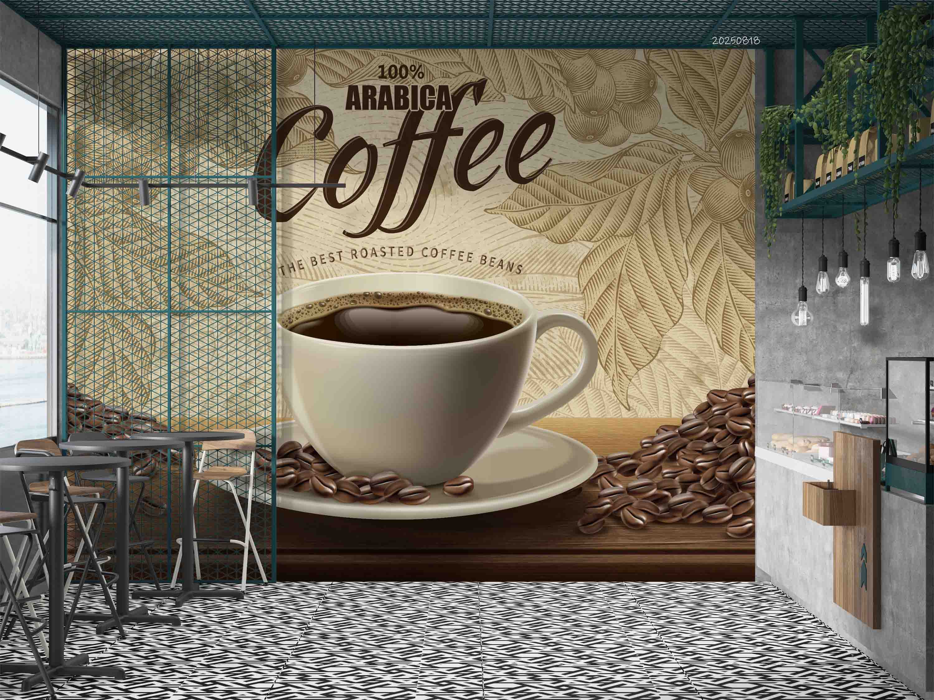 3D Restaurant Snack Bar Coffee Shop Wall Mural Wallpaper 47