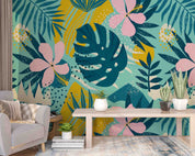 3D Modern Art Tropical Floral Palm Leaf Wall Mural Wallpaper GD 4942- Jess Art Decoration