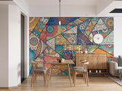 3D Retro Mosaic Style Abstract Colorful Graffiti Pattern Wall Mural Wallpaper GD 3811- Jess Art Decoration