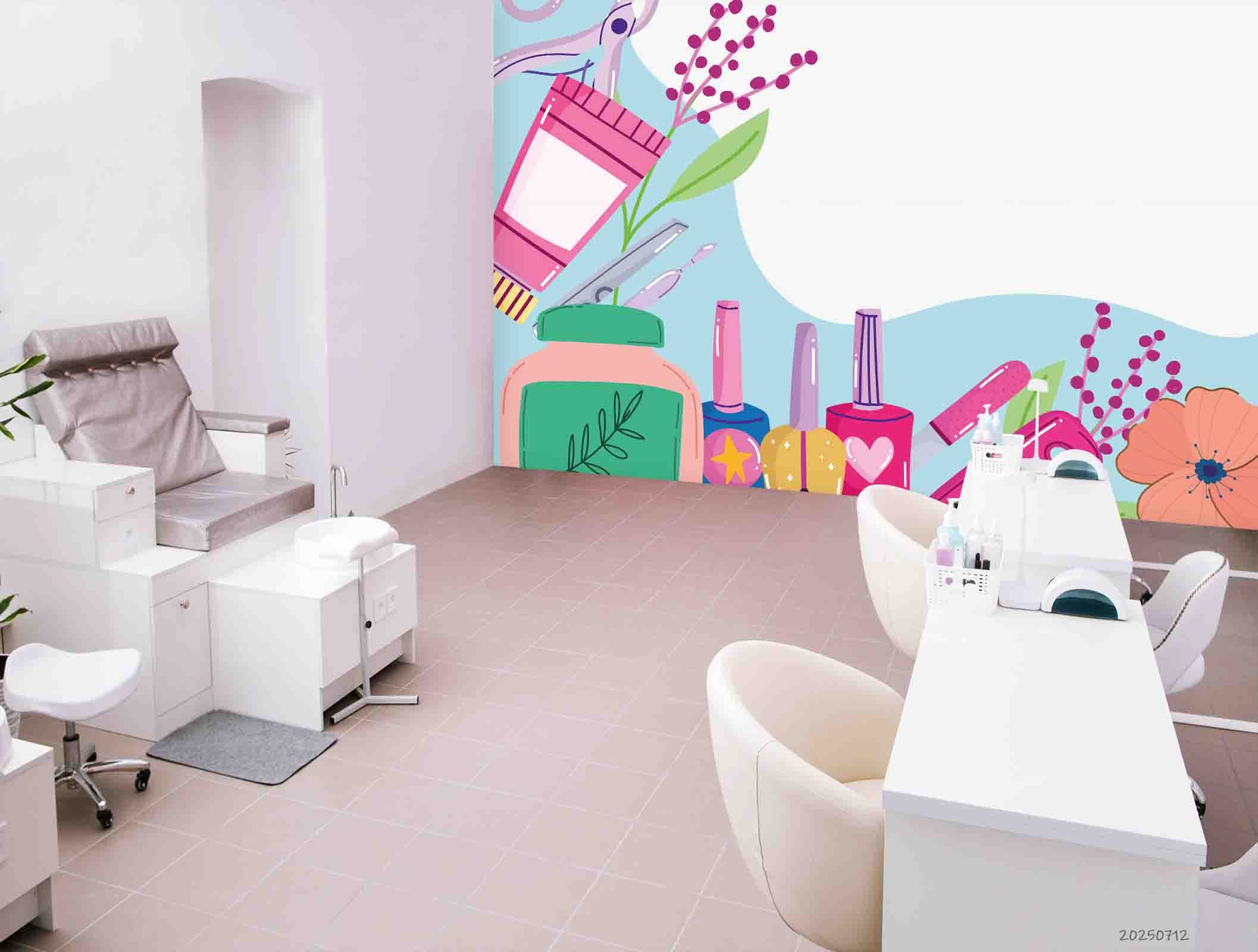3D Salon Shop Beauty Salon Manicure Set Manicure Tools Wall Mural Wallpaper 11