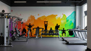 3D Gym Fitness Gymnasium Dumbbell Wall Mural Wallpaper 44