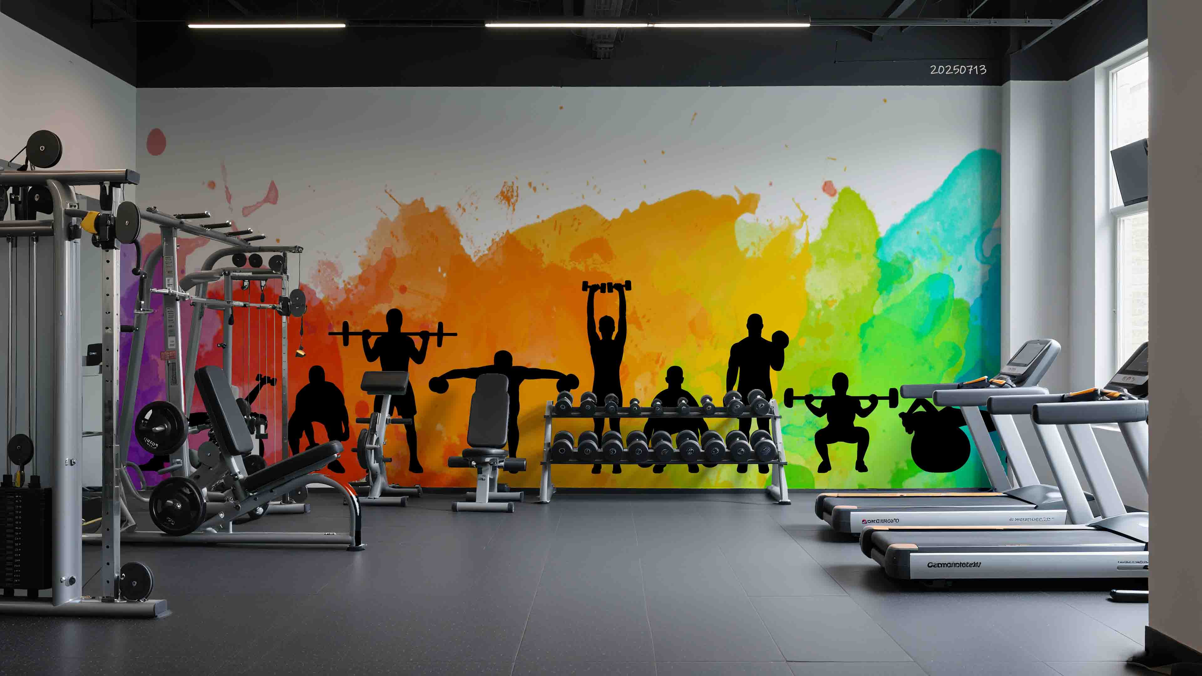3D Gym Fitness Gymnasium Dumbbell Wall Mural Wallpaper 44