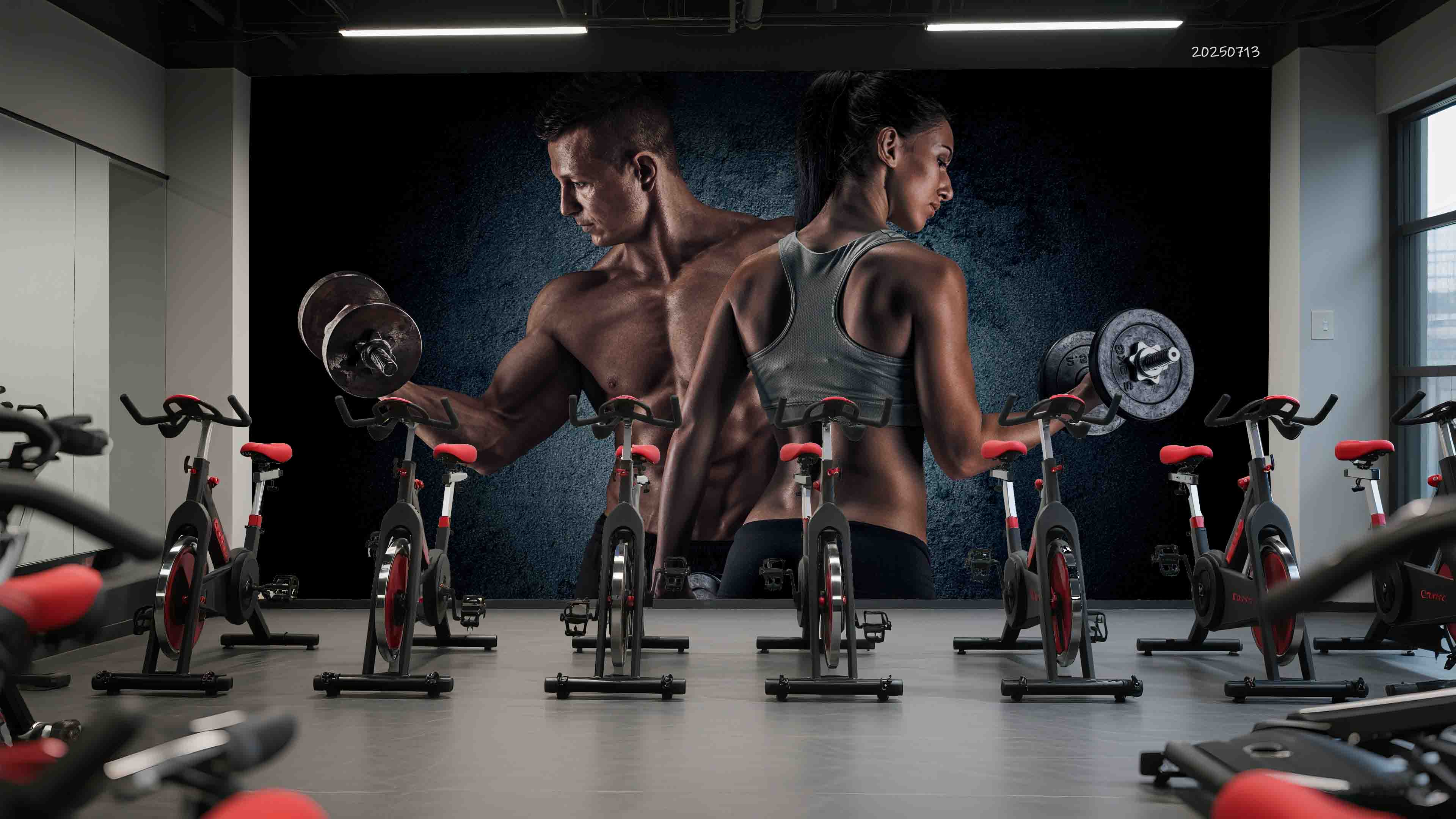 3D Gym Fitness Gymnasium Dumbbell Wall Mural Wallpaper 69