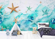 3D Animal Starfish Sea Ripple Bubble Wall Mural Wallpaper YXL 52