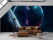 3D Round The Earth Dark Blue Starry Sky Wall Mural Wallpaper YXL 40- Jess Art Decoration
