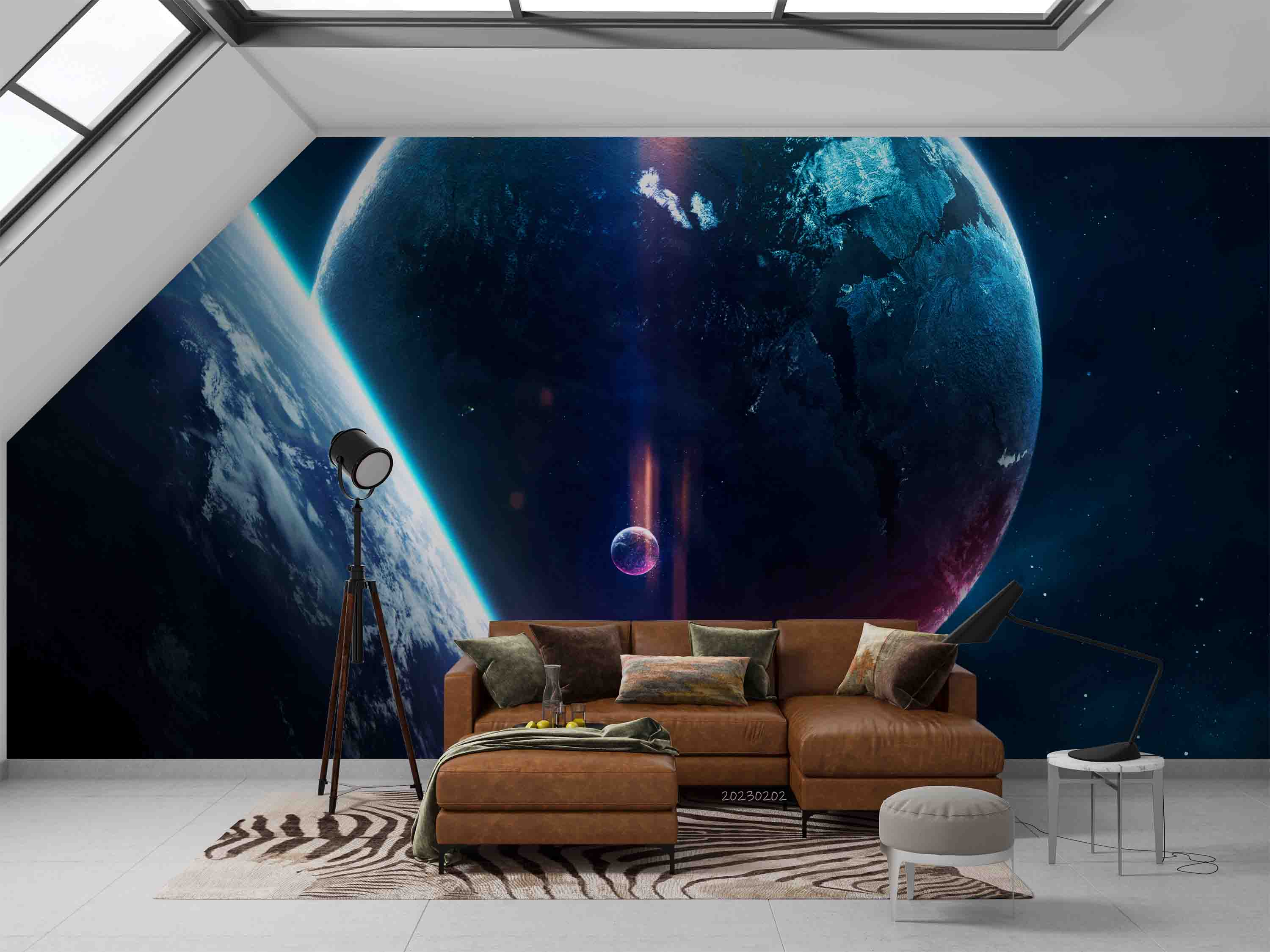 3D Round The Earth Dark Blue Starry Sky Wall Mural Wallpaper YXL 40- Jess Art Decoration