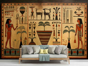 3D Egyptian Hieroglyphics Engraving Painting Ancient Plants Wallpaper Wall Mural Wall Decor Wall Art Wall Sticker Remoable Wallpaper LQH 7