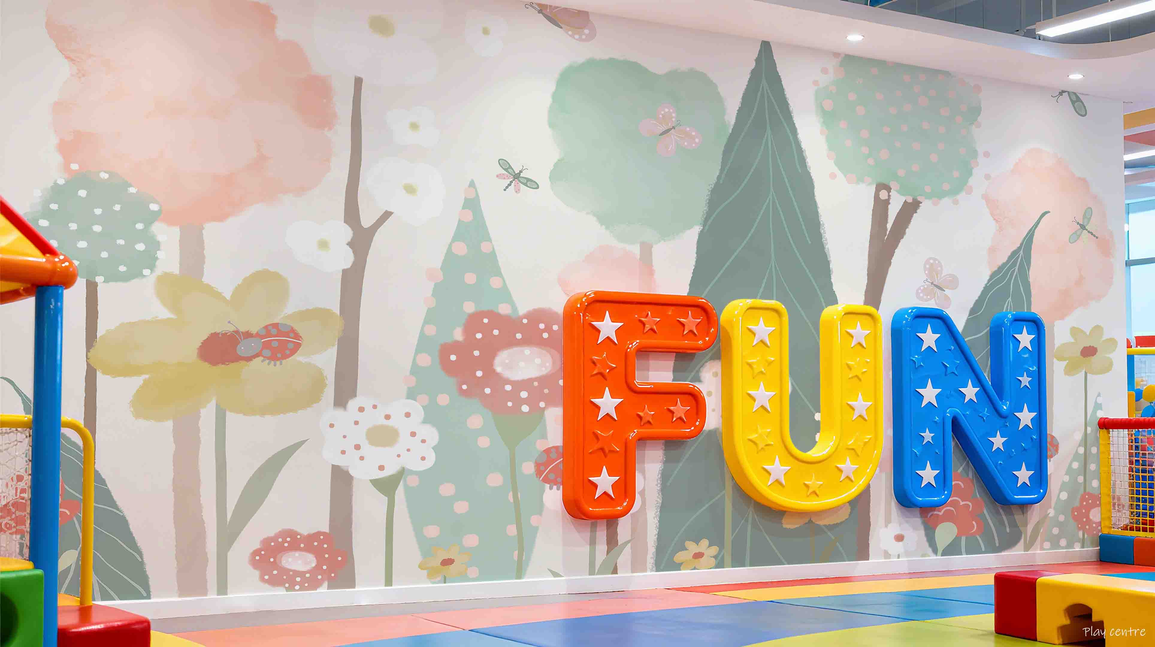 3D Play Centre Amusement Park Funfair Carnie Cartoon Tree Floral Wall Mural Wallpaper 16