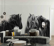 3D Animal Horse Grey Wall Mural Wallpaper YXL 11- Jess Art Decoration