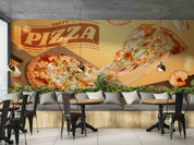 3D Restaurant Snack Bar Diner Fast Food Pizza Wall Mural Wallpaper 28