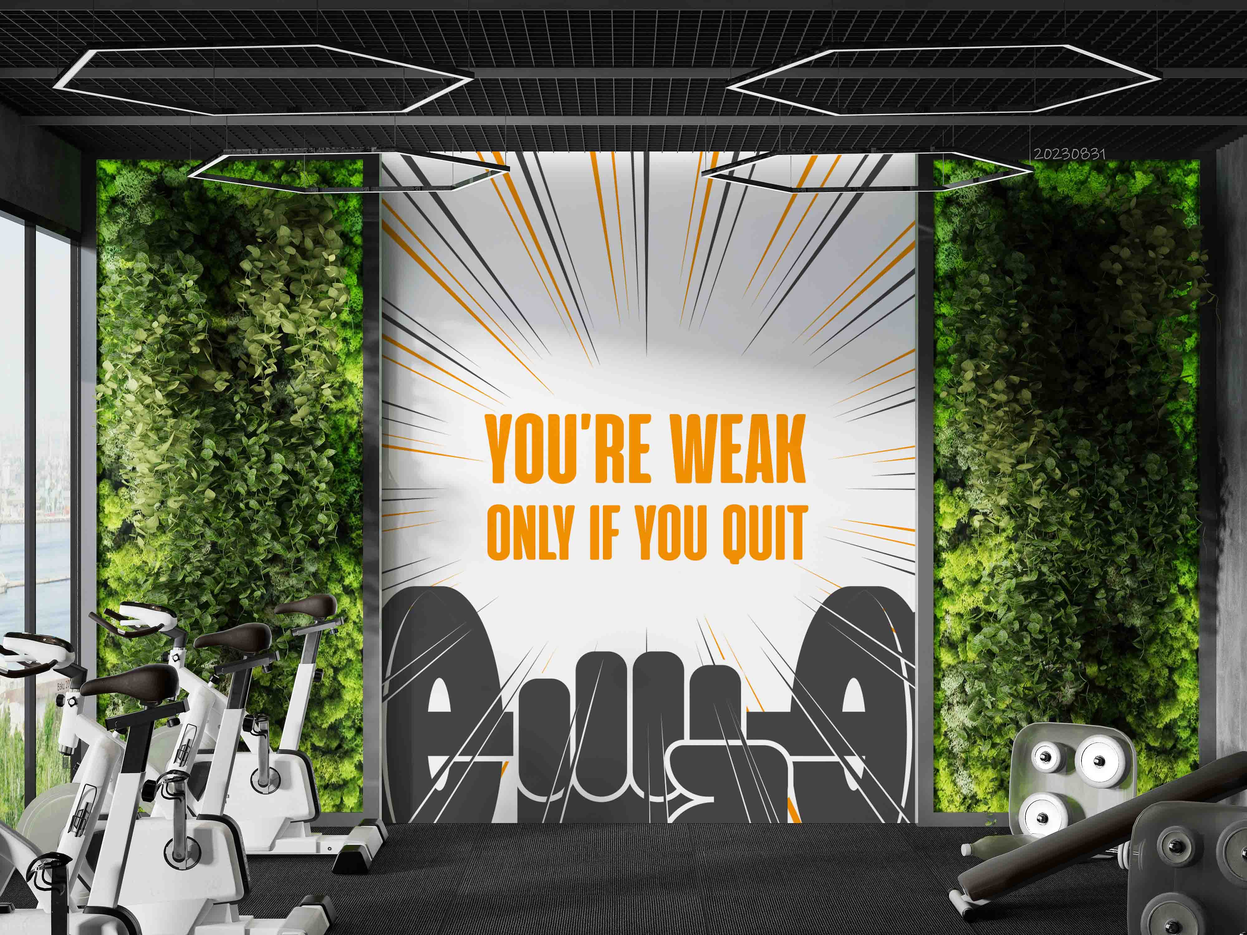 3D Horizontal Bar Letter Line Wall Mural Wallpaper YXL 2380