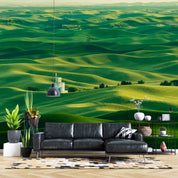 3D Countryside Tree Grassland Green Wall Mural Wallpaper YXL 683