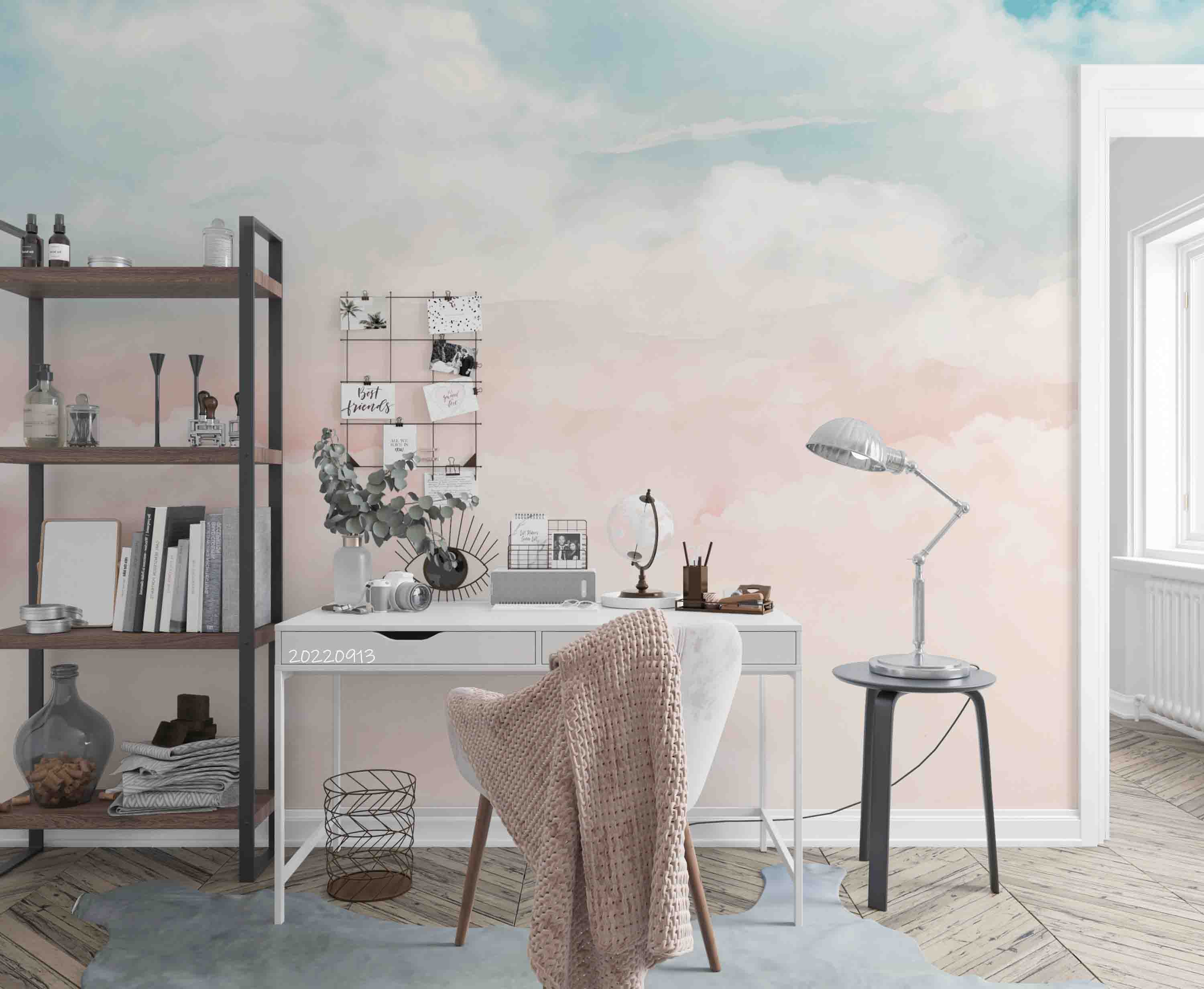 3D Watercolor Pastel Sky Background Wall Mural Wallpaper GD 3539- Jess Art Decoration