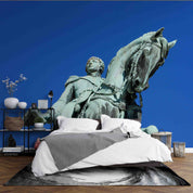 3D Sculpture Horse Man Bluesky Wall Mural Wallpaper YXL 2467