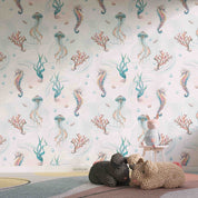 3D Animal Starfish Coral Sea Horse Octopus Bubble Wall Mural Wallpaper YXL 21