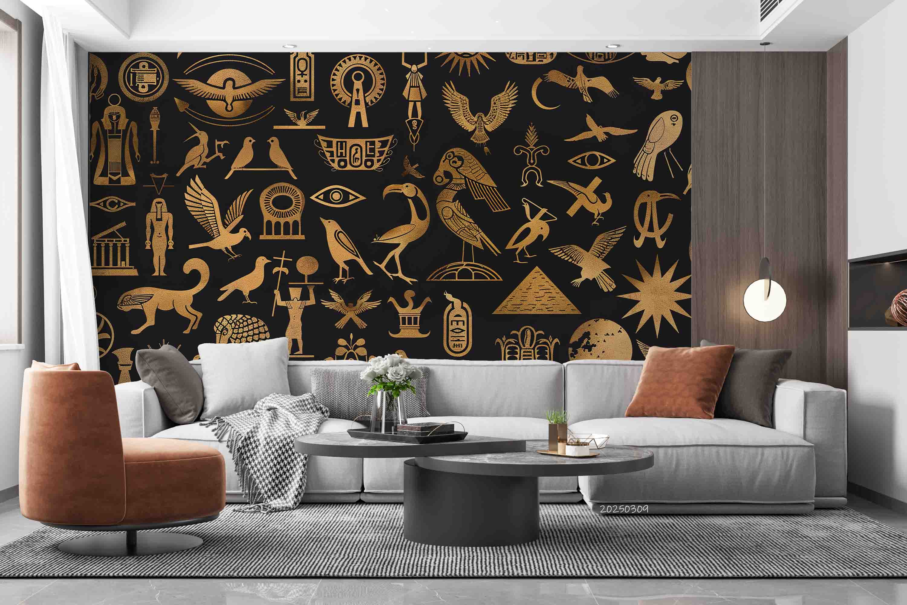 3D Ancient Egypt Gold Eagle Egyptian Hieroglyphics Symbols Wallpaper Wall Mural Wall Decor Wall Art Wall Sticker Remoable Wallpaper LQH 1