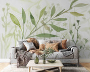 3D Watercolor Green Leaf Wallpaper Wall Mural Wall Decor Wall Art Wall Sticker Remoable Wallpaper LQH
