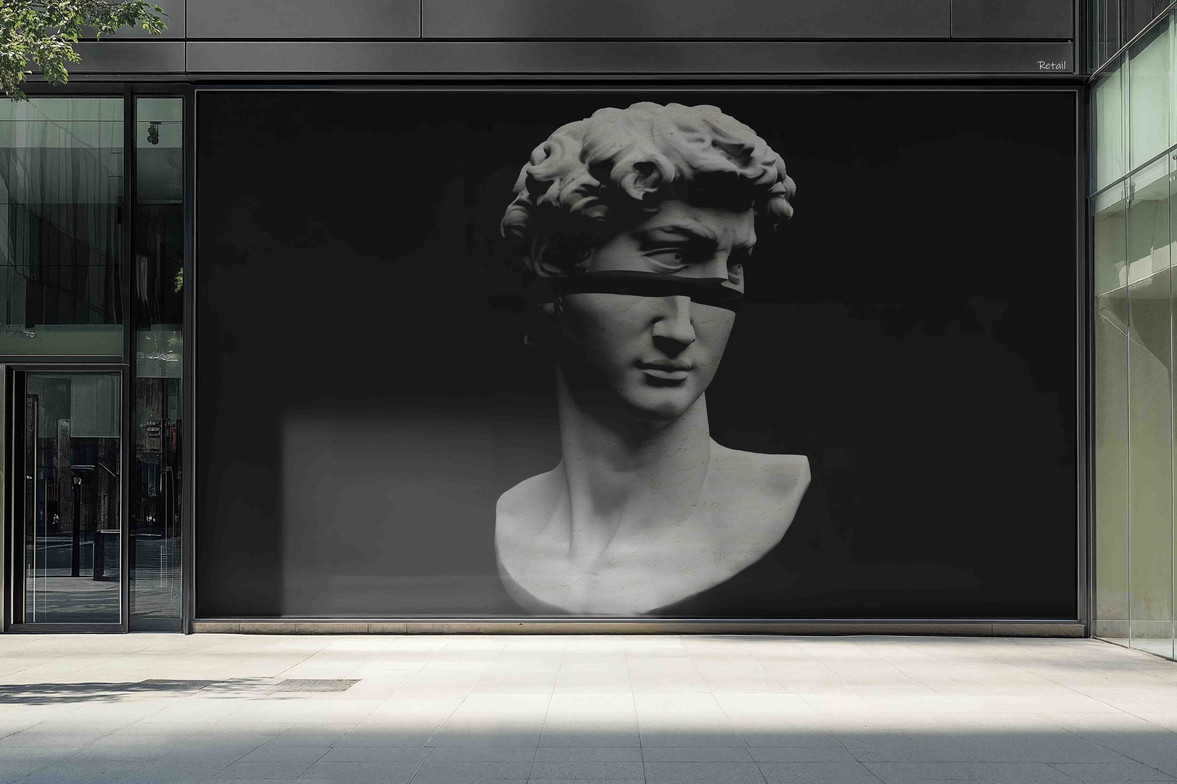 3D Retail Shop Store Market Trade David's Gypsum Statue Wall Mural Wallpaper 8