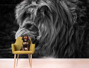 3D Forest Animal Lion Cub Black Wall Mural Wallpaper GD 3626- Jess Art Decoration