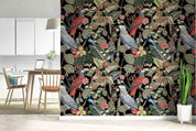 3D Jungle Plant Leaf Animal Birds Wall Mural Wallpaper GD 3241- Jess Art Decoration