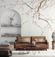 3D Plum Blossom Branch minimal plum blossom mural wall mural wallpaper for bedroom - view 2