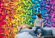 Rainbow Toy Bricks Background Urban Wallpaper urban graffiti wall mural for teen room, studio or feature wall - view 4