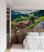 3D Hotel Inn Motel Hostel Resort Manor Scenery Wall Mural Wallpaper 21