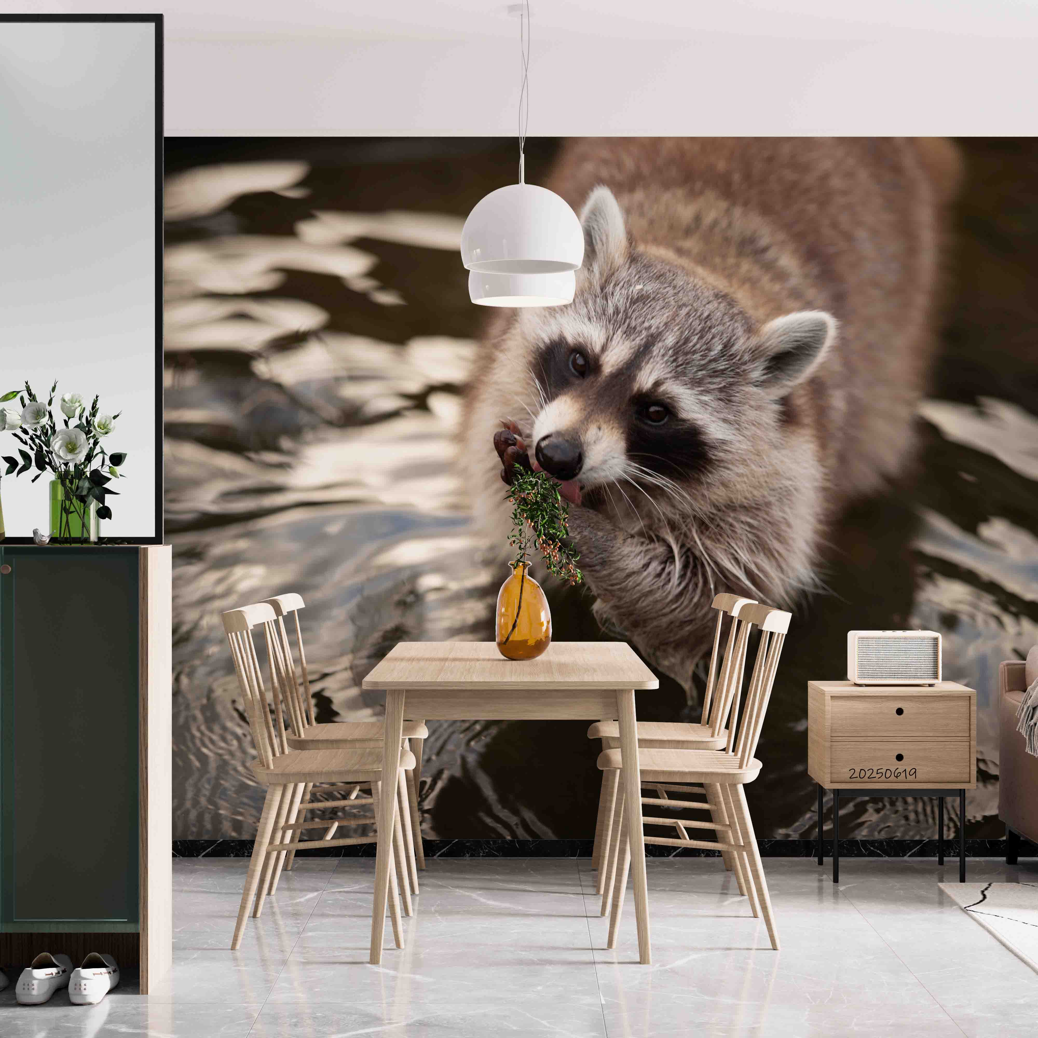 3D Nature Animal Brown Raccoon Wallpaper Wall Mural Wall Decor Wall Art Wall Sticker Remoable Wallpaper 1