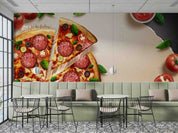 3D Restaurant Snack Bar Diner Fast Food Pizza Wall Mural Wallpaper 27