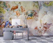 3D Saints Angels Fresco St Charles Church Wall Mural Wallpaper GD 5039- Jess Art Decoration