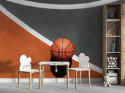 Basketball Court Sideline Wallpaper basketball wall mural for bedroom, gym or sports room - view 2