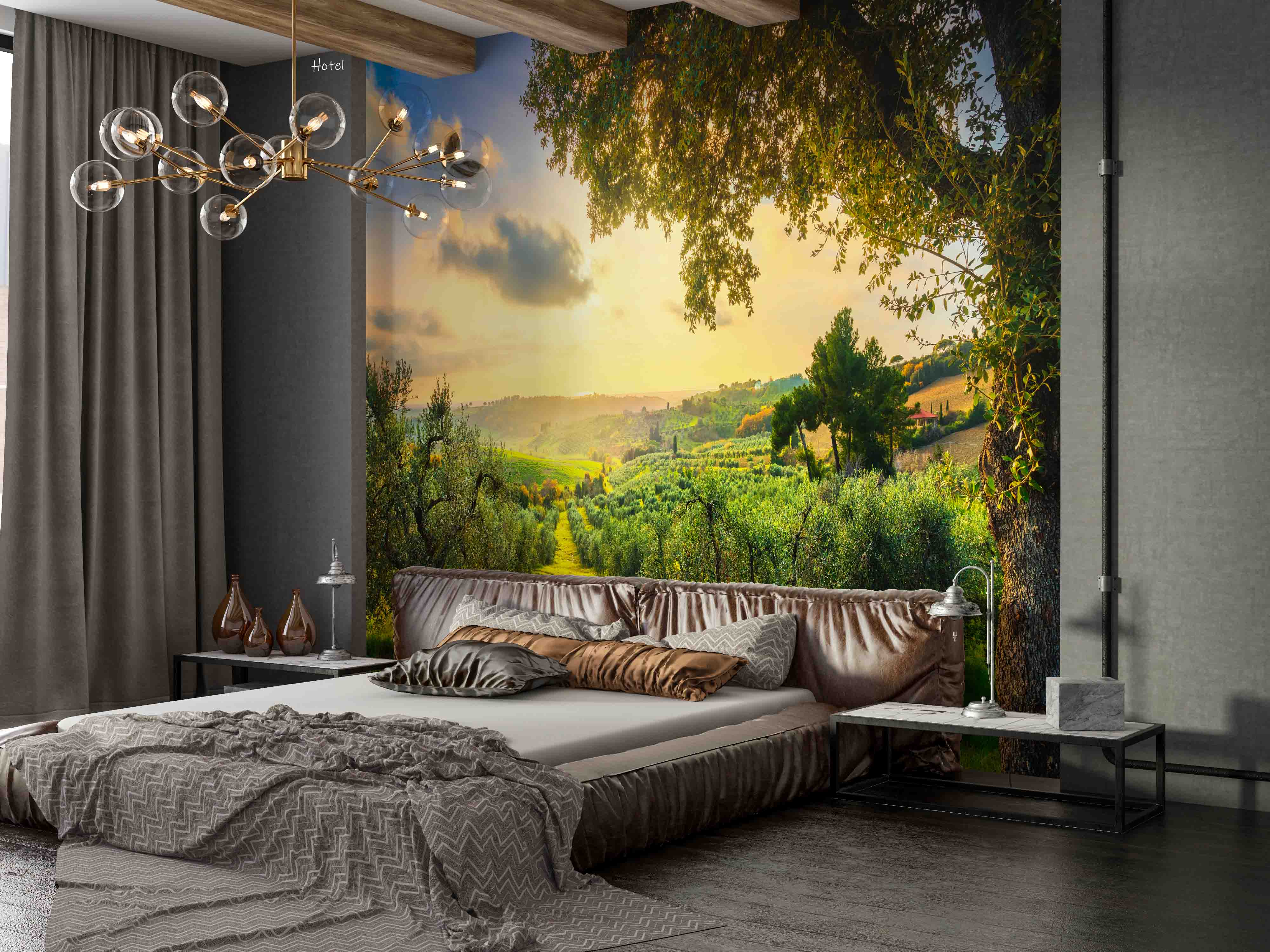 3D Hotel Inn Motel Hostel Resort Manor Scenery Wall Mural Wallpaper 34