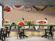 3D Korean Food Design Spicy Chicken Kimchi Watercolor Illustration Wall Mural Wallpaper GD 5486- Jess Art Decoration