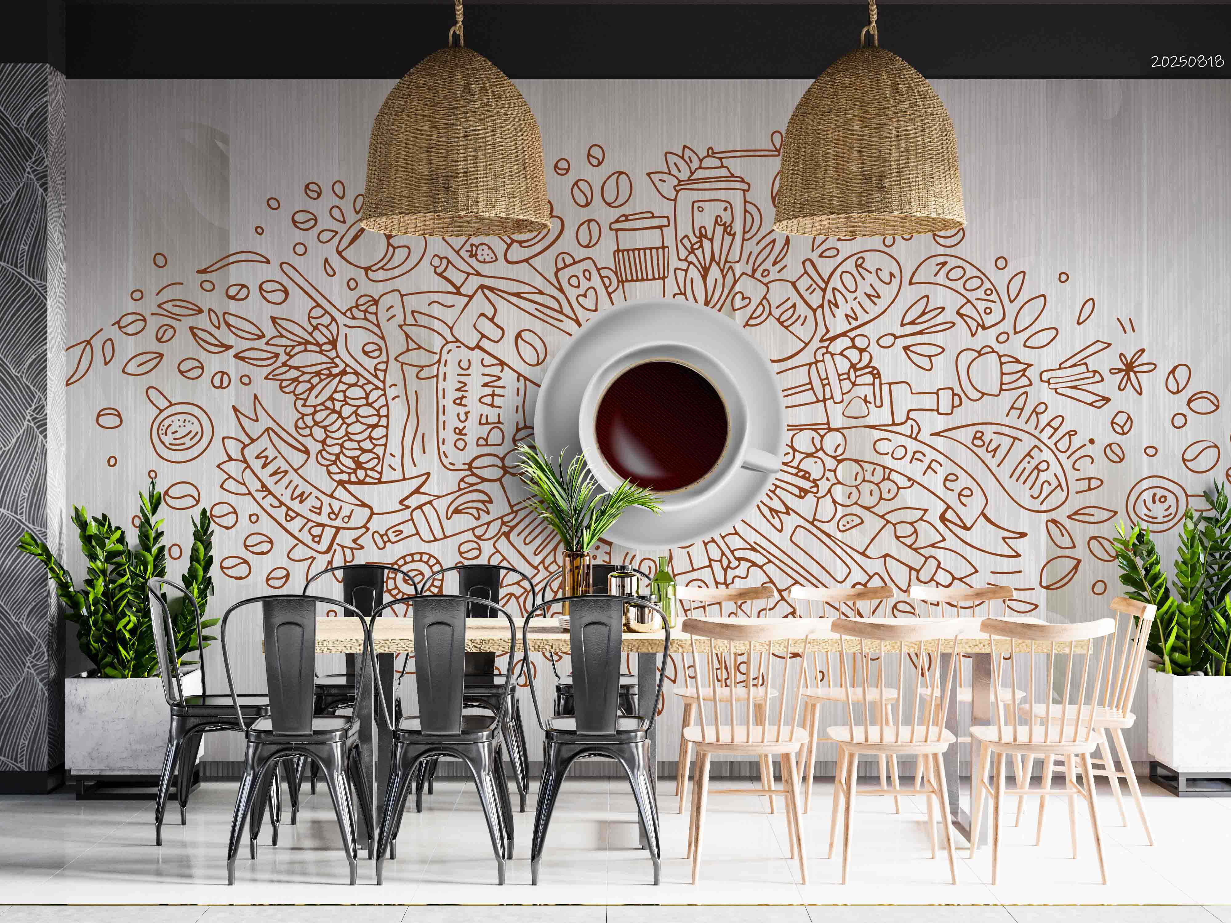 3D Restaurant Snack Bar Coffee Shop Wall Mural Wallpaper 32
