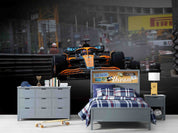 3D Orange F1 Formula Racing Wallpaper Wall Mural Wall Decor Wall Art Wall Sticker Remoable Wallpaper