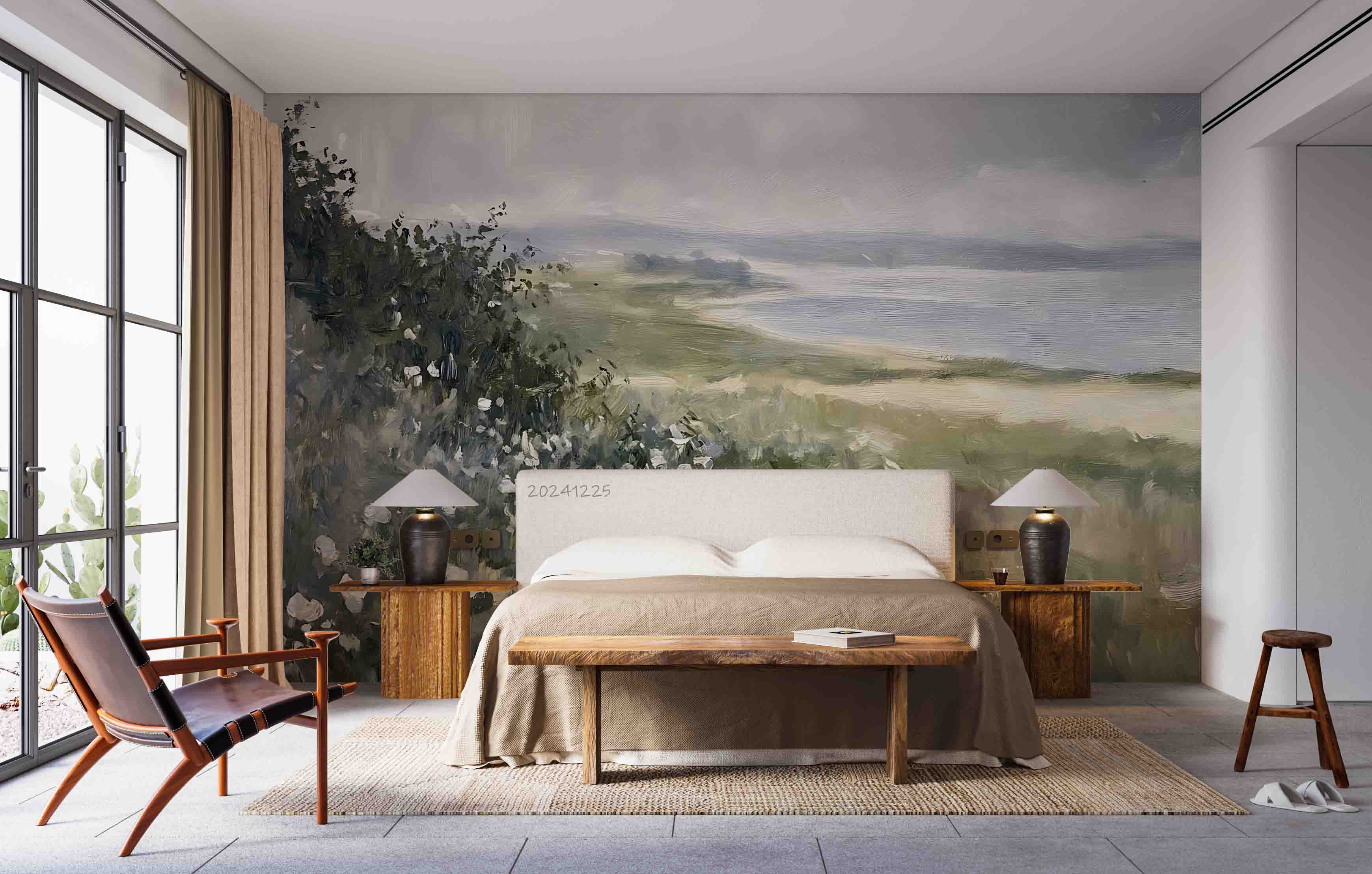 3D Sky Mountains Sea Floral Oil Painting Wallpaper Wall Mural Wall Decor Wall Art Wall Sticker Remoable Wallpaper LQH 24