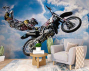 3D Freestyle Motocross Rider Jump Wall Mural Wallpaper GD 4511- Jess Art Decoration