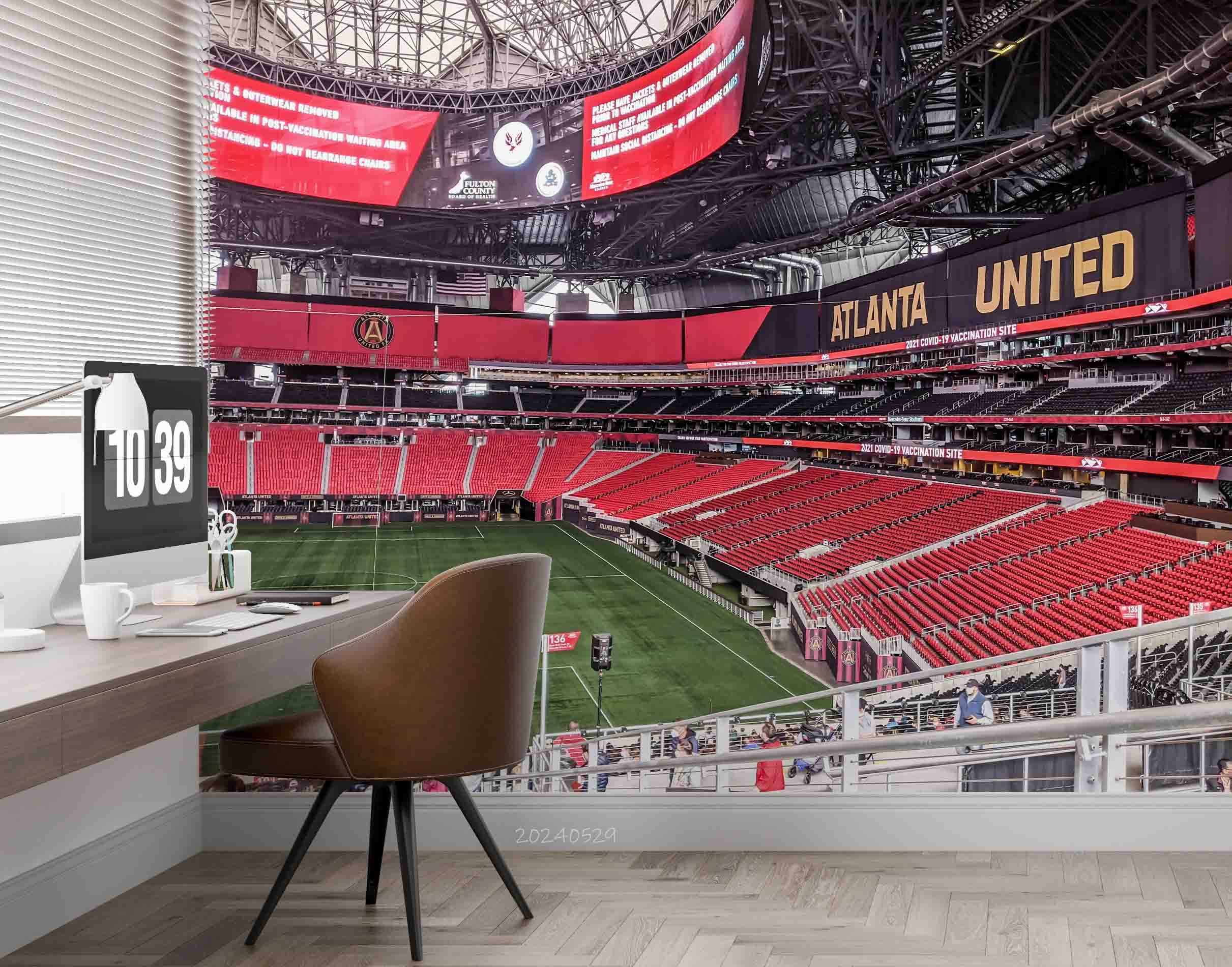 3D Architecture Stadium Auditorium Screen Letter Wall Mural Wallpaper YXL 240