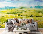 3D Oil Painting Floral Tree Grassland Cloud Sky Wall Mural Wallpaper YXL 157