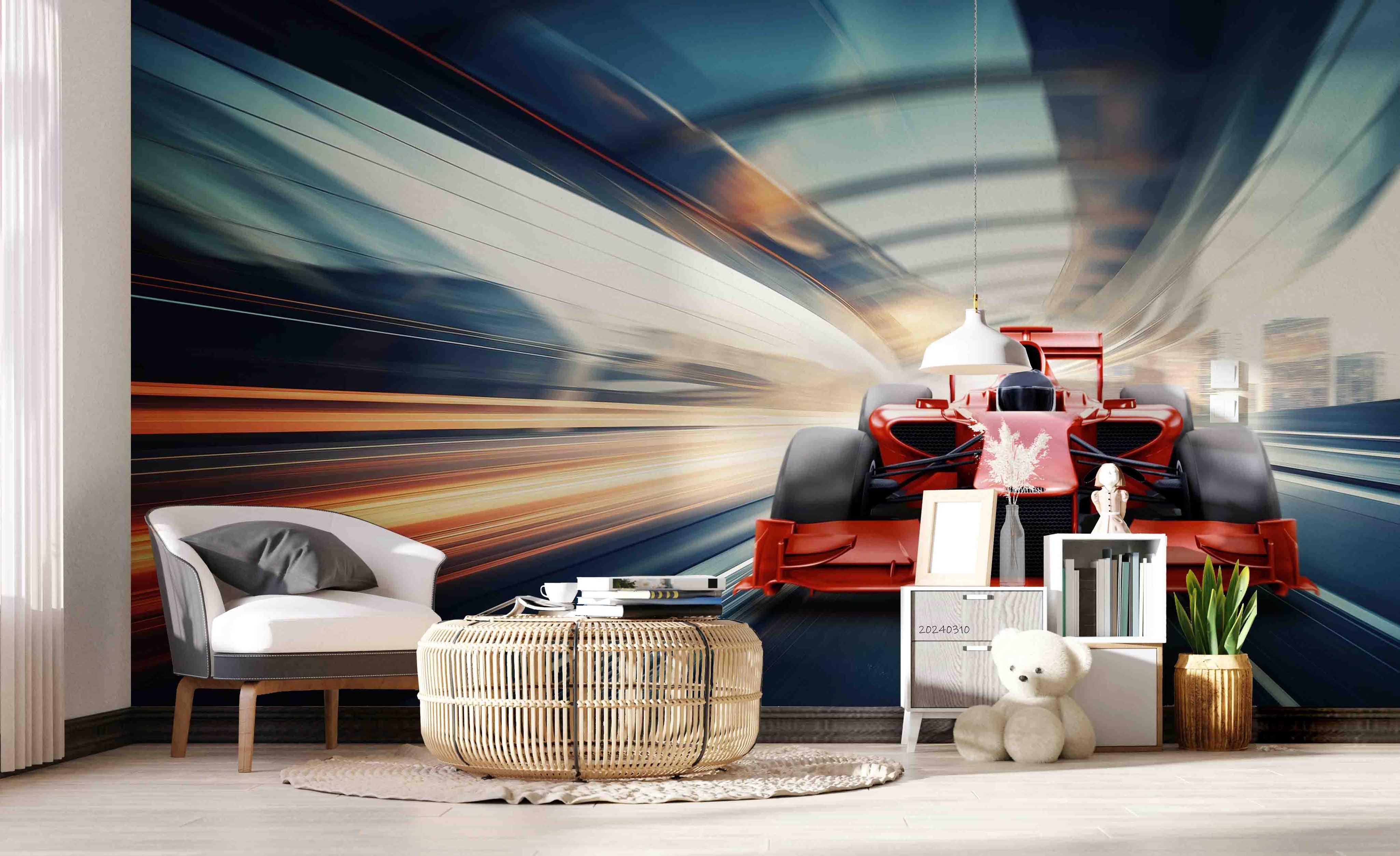 3D Red F1 Formula One Racing Wallpaper Wall Mural Wall Decor Wall Art Wall Sticker Remoable Wallpaper