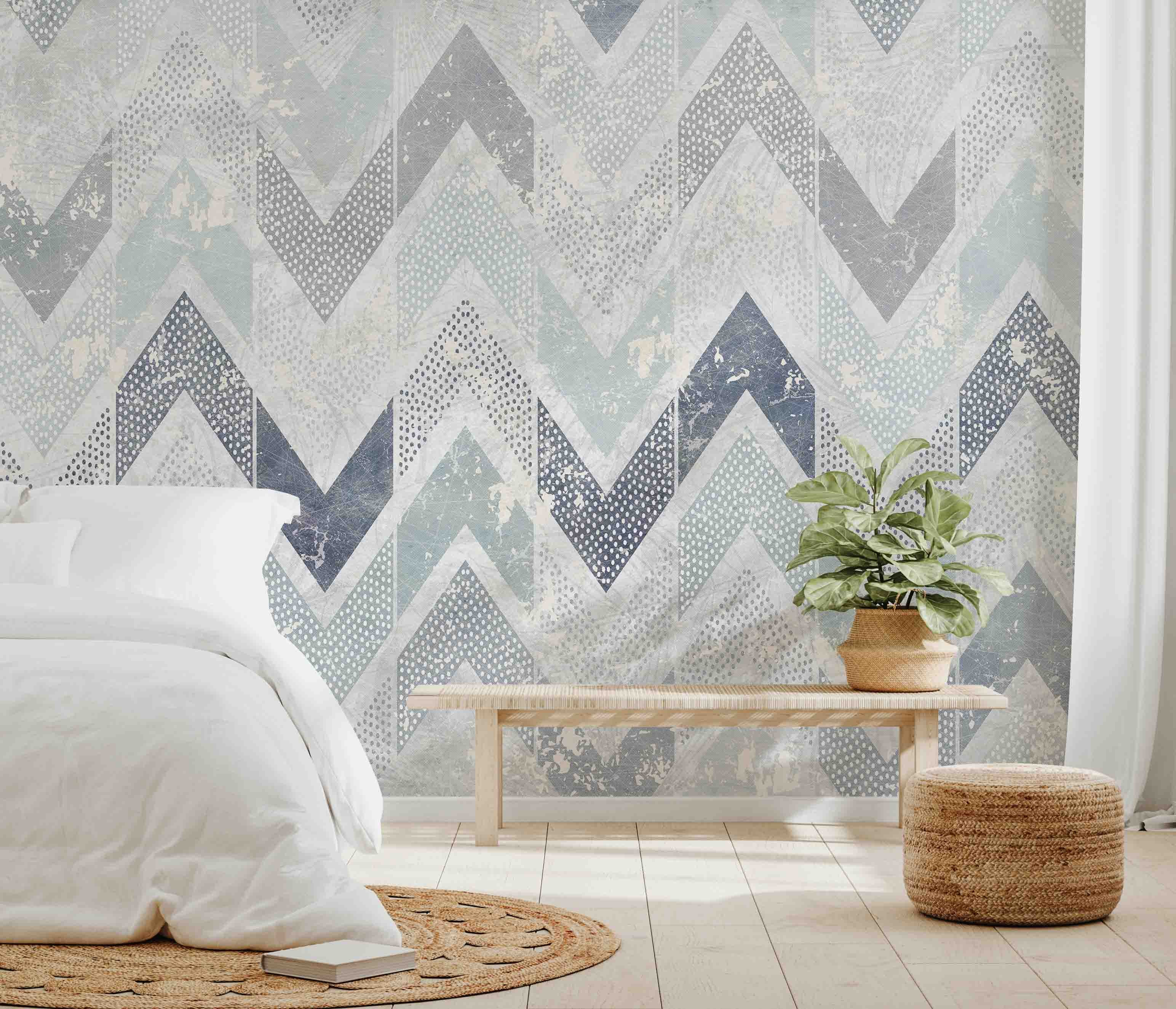 3D Geometric Curve Lines Wall Mural Removable  140