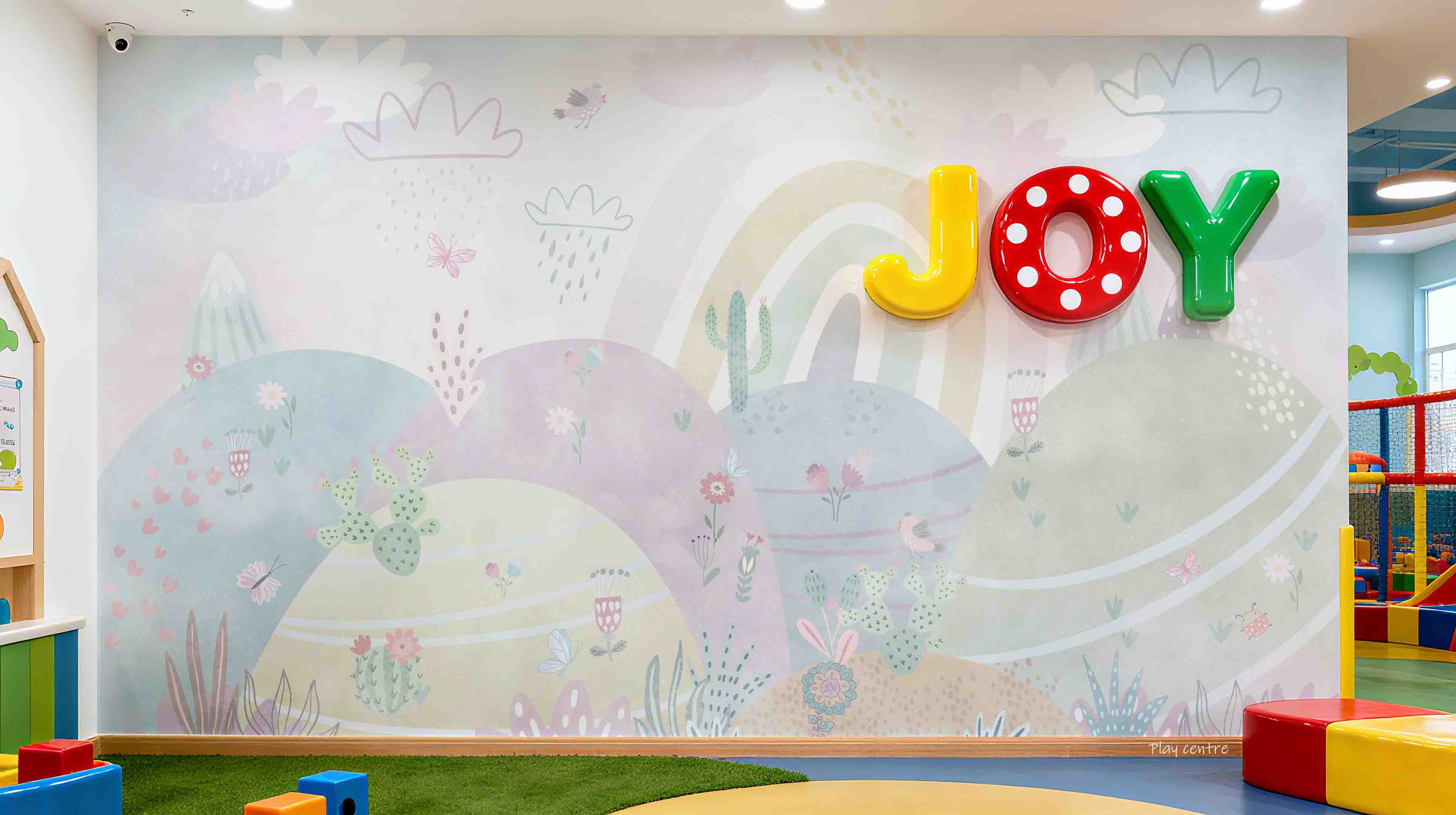 3D Play Centre Amusement Park Funfair Carnie Cartoon Mountains Wall Mural Wallpaper 7