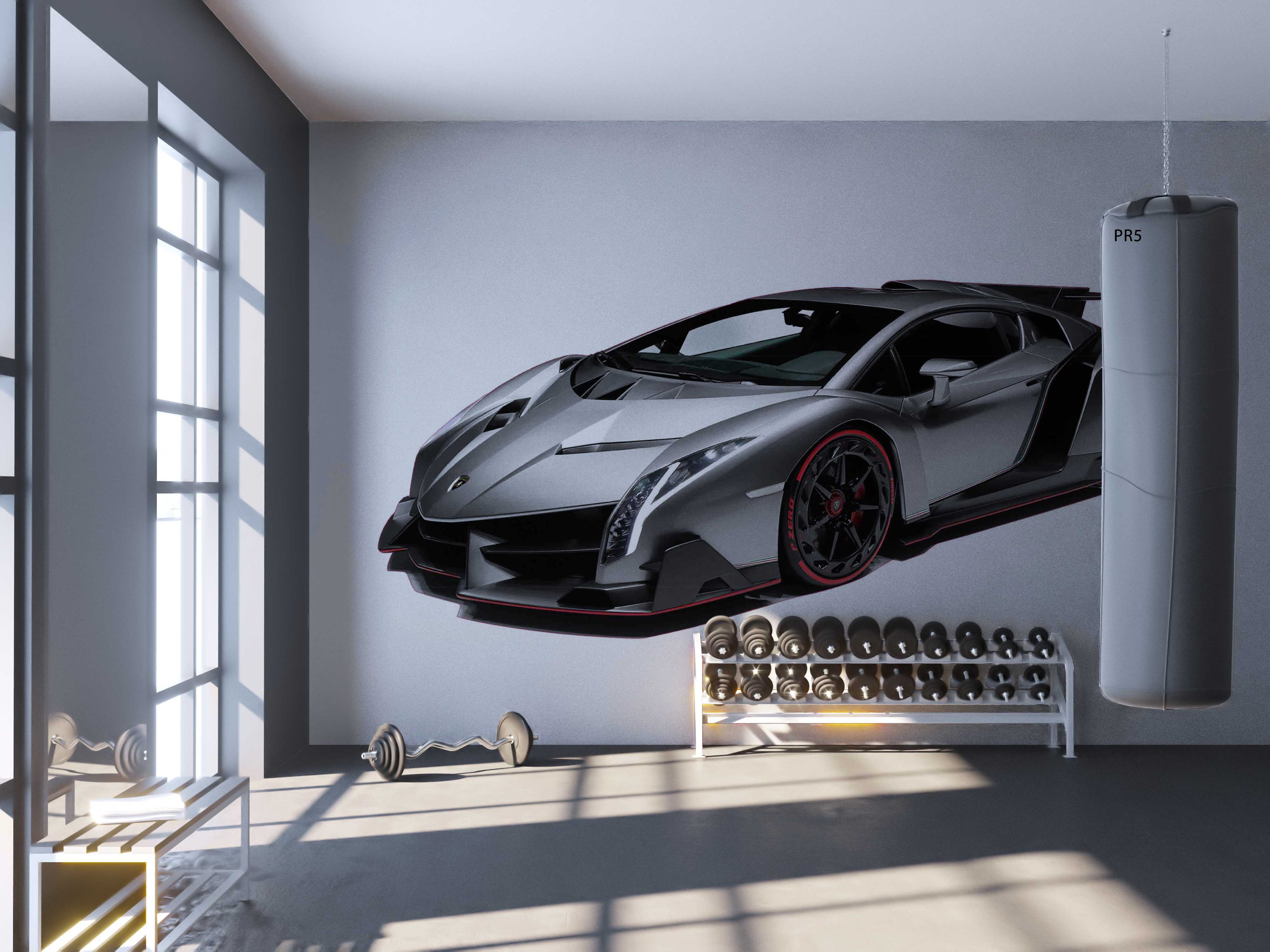 Car Gray Racing Wallpaper racing & cars wall mural for garage, game room or entertainment space - view 3